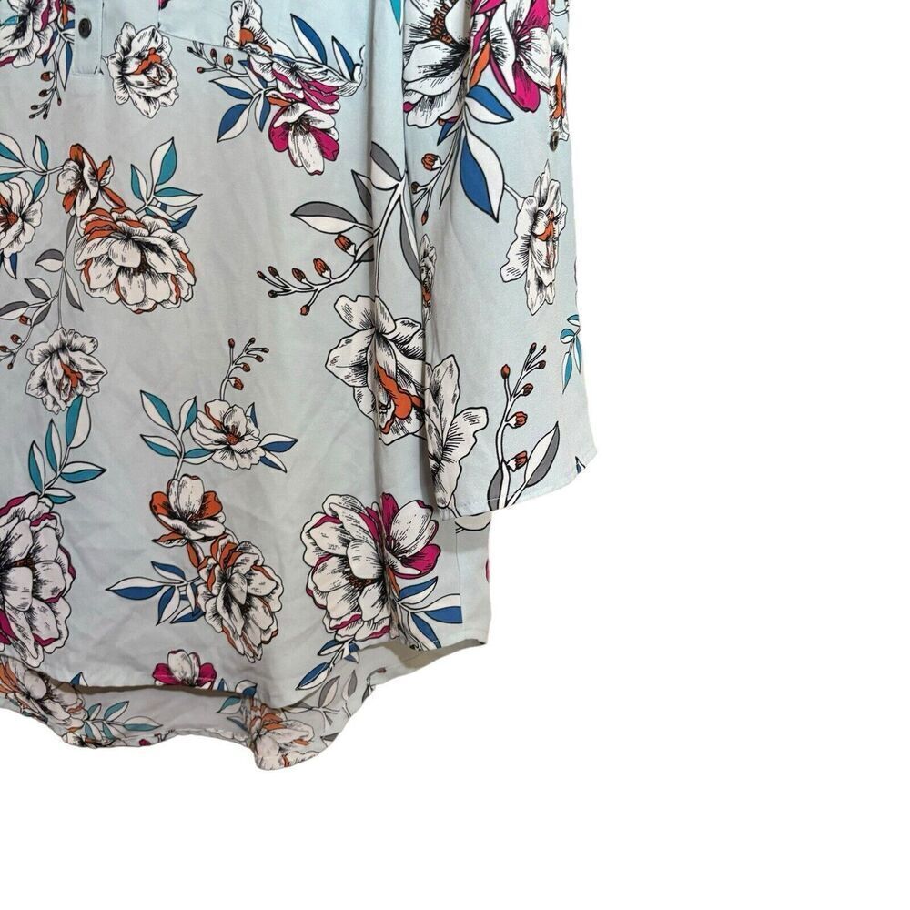 Maurices Tunic Top Womens Medium Multicolor Floral Print Popover V Neck Blouse - Picture 5 of 9